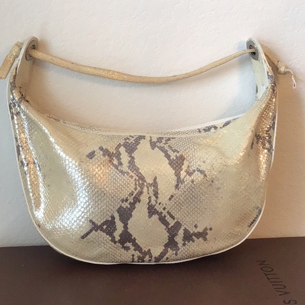 Donald J Pliner Couture Metallic Snake Print Bag